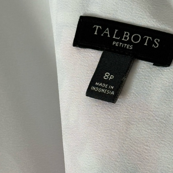 Cotton Talbots Mosaic Floral Blue and White Sleeveless Dress Size 8 Petite - Picture 10 of 12